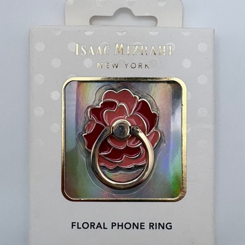 Isaac Mizrahi Red and Pink Floral Phone Ring